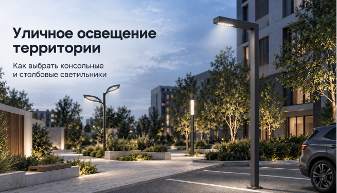 Уличное освещение территории: как выбрать консольные и торшерные светильники